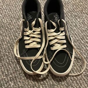 Vans Black and White High-Top Sneakers
